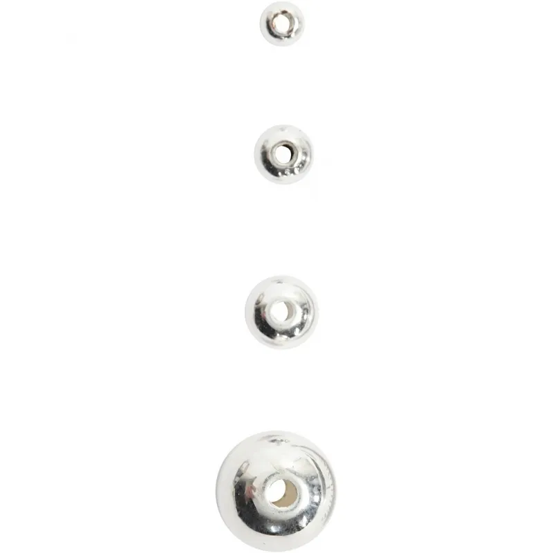 Schmuckperlen, D 5 mm, Lochgröße 0,7 mm, Silber, 100 Stk/ 1 Pck