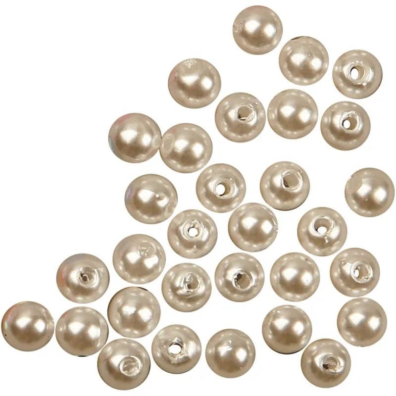 Schmuckperlen, D 5 mm, Lochgröße 0,7 mm, Perlmutt, 100 Stk/ 1 Pck