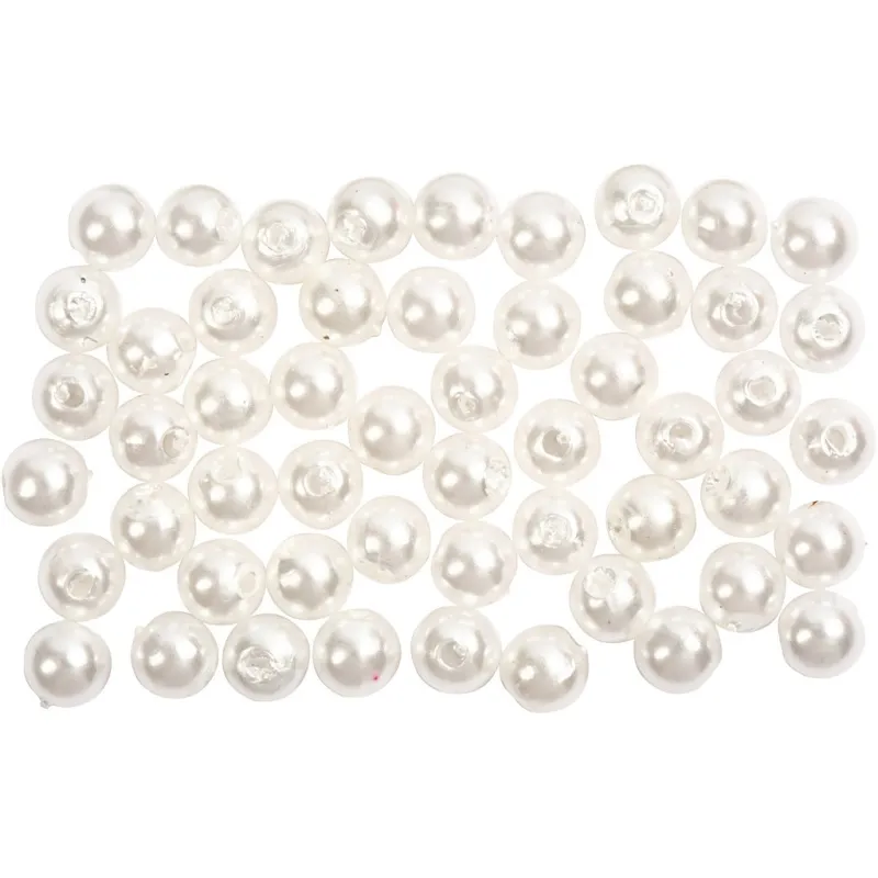 Schmuckperlen, D 5 mm, Lochgröße 0,7 mm, Perlmutt, 100 Stk/ 1 Pck