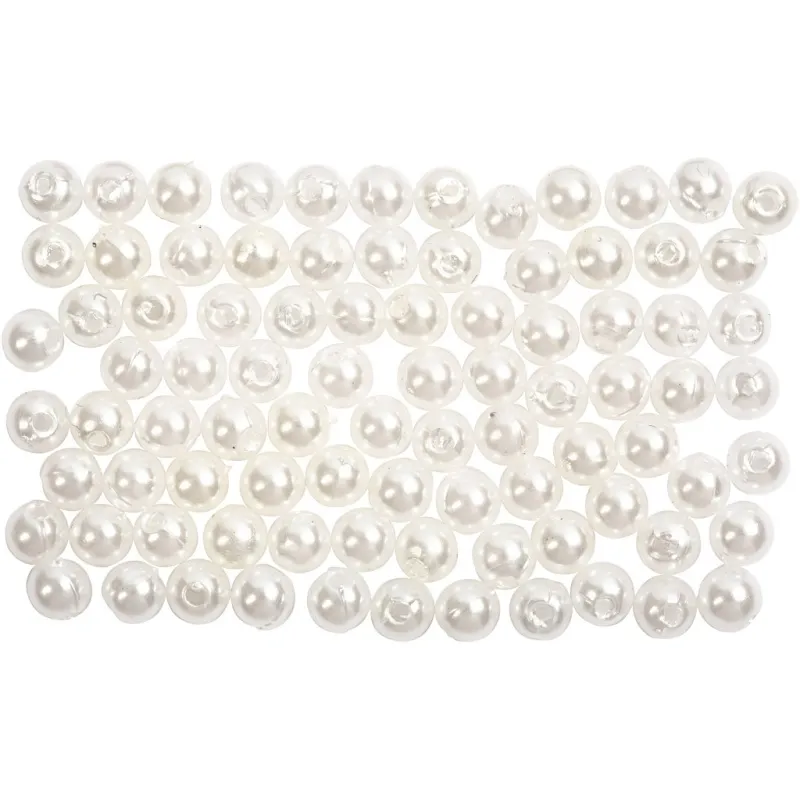 Schmuckperlen, D 4 mm, Lochgröße 0,7 mm, Perlmutt, 150 Stk/ 1 Pck