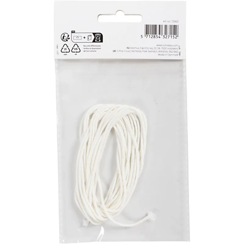 Docht für Bienen­wachsplatten, Geeignet für Kerzen aus Bienenwachsplatten, Nr. 3, Dicke 2-3 mm, 100 g, 3 m/ 1 Pck