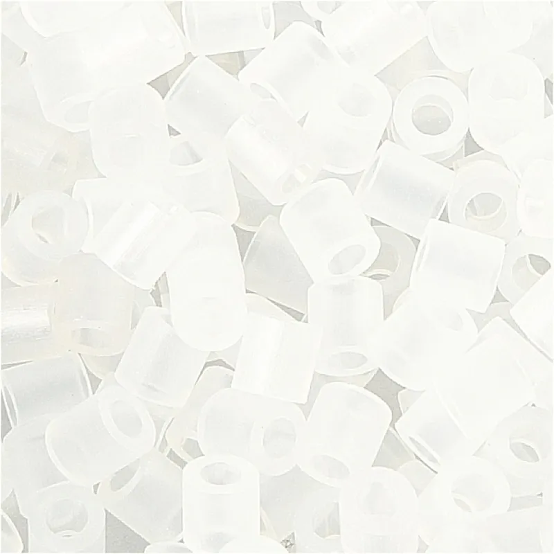 Bügelperlen, Größe 5x5 mm, Lochgröße 2,5 mm, medium, Transparent Weiß (32264), 1100 Stk/ 1 Pck