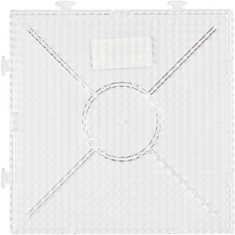 Steckplatte, Großes Quadrat, Größe 15x15 cm, medium, Transparent, 1 Stk