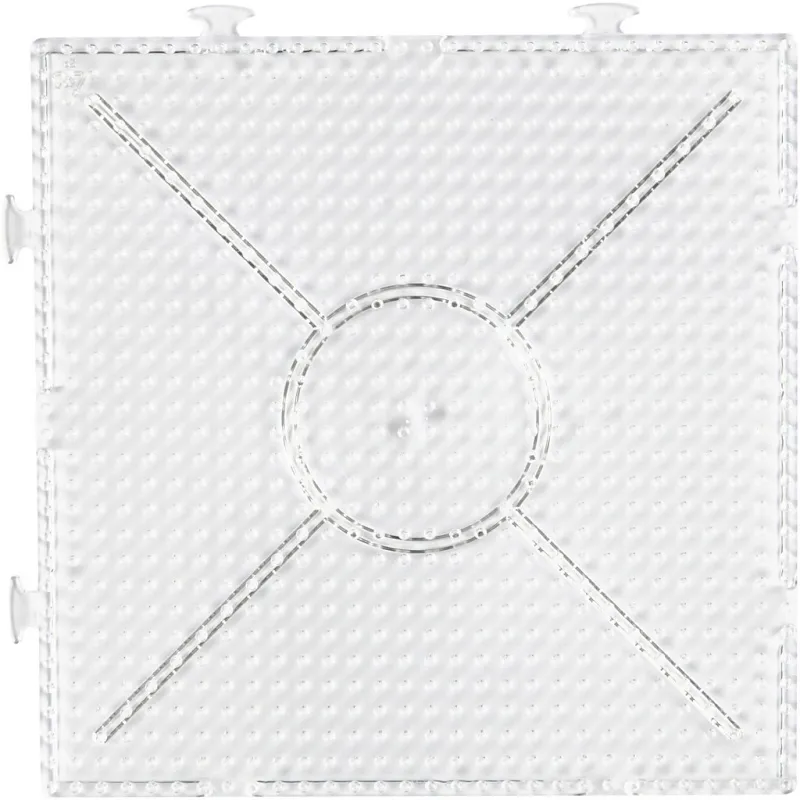 Steckplatte, Großes Quadrat, Größe 15x15 cm, medium, Transparent, 1 Stk