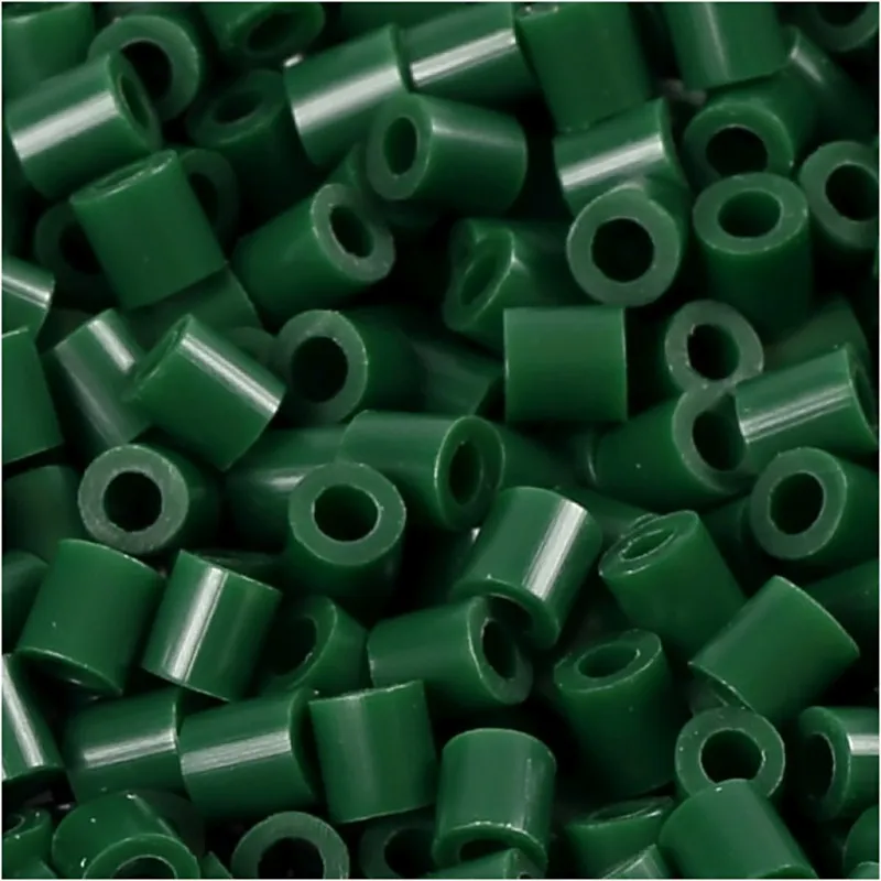 Fotoperlen, Größe 5x5 mm, Lochgröße 2,5 mm, medium, Dunkelgrün (9), 6000 Stk/ 1 Pck