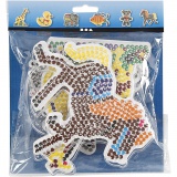 Steckplatte, Ente, Elefant, Giraffe, Bär, Pferd und Fisch, Größe 10x11-13x16,5 cm, medium, 6 Stk/ 1 Pck