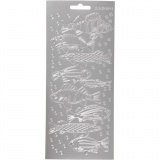 Sticker, Fische, Blatt 10x23 cm, Silber, 1 Bl.