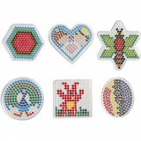 Steckplatte, Oval, Herz, Sechseck, Kreis, Quadrat und Stern, Größe 7x7,5-10,5x9,5 cm, medium, 6 Stk/ 1 Pck