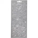 Sticker, Sport, Blatt 10x23 cm, Silber, 1 Bl.
