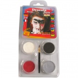 Eulenspiegel Gesichtsschminke - Motivset, Dracula, Sortierte Farben, 1 Set