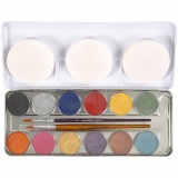 Eulenspiegel Gesichtsschminke, Weiß, 12 Farbe/ 1 Set