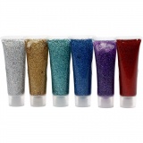 Glitter-Gel, Sortierte Farben, 6x18 ml/ 1 Pck