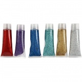 Glitter-Gel, Sortierte Farben, 6x18 ml/ 1 Pck