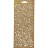 Sticker, Zweige, Blatt 10x23 cm, Gold, 1 Bl.