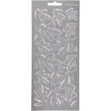 Sticker, Zweige, Blatt 10x23 cm, Silber, 1 Bl.