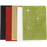 Moosgummi-Blätter, A5, Blatt 148x210 mm, Dicke 2 mm, Sortierte Farben, 5 Bl./ 1 Pck