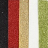 Moosgummi-Blätter, A5, Blatt 148x210 mm, Dicke 2 mm, Sortierte Farben, 5 Bl./ 1 Pck