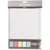 Moosgummi-Blätter, A5, Blatt 148x210 mm, Dicke 2 mm, Sortierte Farben, 5 Bl./ 1 Pck