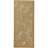 Sticker, Blätter, Blatt 10x23 cm, Gold, 1 Bl.