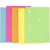 Moosgummi, A5, Blatt 150x210 mm, Dicke 2 mm, Sortierte Farben, 5 Bl./ 1 Pck