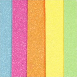 Moosgummi-Blätter, A5, Blatt 150x210 mm, Dicke 2 mm, Sortierte Farben, 5 Bl./ 1 Pck