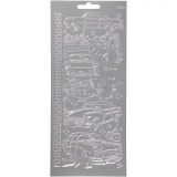Sticker, Autos, Blatt 10x23 cm, Silber, 1 Bl.