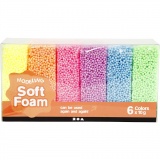 Soft Foam, Neonfarben, 6x10 g/ 1 Pck