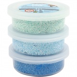 Foam Clay® , Glitter,Metallic, Blau, Hellblau, Grün, 3x14 g/ 1 Pck