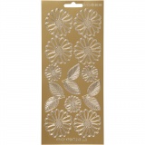 Sticker, Gänseblümchen, Blatt 10x23 cm, Gold, 1 Bl.