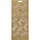 Sticker, Gänseblümchen, Blatt 10x23 cm, Gold, 1 Bl.