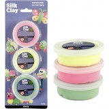 Silk Clay®, Hellgrün, Neonpink, Neongelb, 3x14 g/ 1 Pck