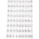 Stempel-Set, Buchstaben, Zahlen, H: 6 mm, Weiß, 1 Set