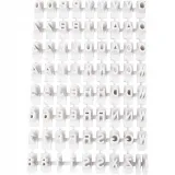 Stempel-Set, Buchstaben, Zahlen, H 6 mm, Weiß, 1 Set