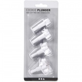 Ausstecher mit Stempelgriff, Stern, D 2,1+2,3+2,6 cm, Weiß, 3 Stk/ 1 Pck