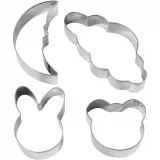Ausstechformen, Wolke, Hase, Bär, Mond, H 10 cm, 4 Stk/ 1 Pck