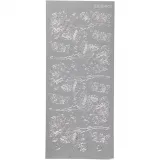 Sticker, Rosen, Blatt 10x23 cm, Silber, 1 Bl.