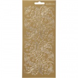 Sticker, Stechpalme/Ilex, Blatt 10x23 cm, Gold, 1 Bl.