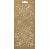 Sticker, Stechpalme/Ilex, 10x23 cm, Gold, 1 Bl.