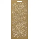 Sticker, Stechpalme/Ilex, Blatt 10x23 cm, Gold, 1 Bl.