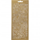 Sticker, Laternen, Blatt 10x23 cm, Gold, 1 Bl.
