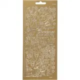 Sticker, Laternen, Blatt 10x23 cm, Gold, 1 Bl.