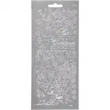 Sticker, Laternen, Blatt 10x23 cm, Silber, 1 Bl.