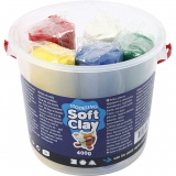 Knetmasse, H 9,5 cm, Sortierte Farben, 5x80 g/ 1 Pck