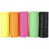 Knetmasse, H 9,5 cm, Neonfarben, 5x80 g/ 1 Eimer