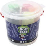 Knetmasse, H 9,5 cm, Neonfarben, 5x80 g/ 1 Eimer