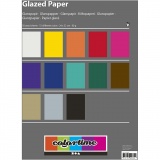 Glanzpapier, Blatt 24x32 cm, 80 g, Sortierte Farben, 50 Bl./ 1 Pck