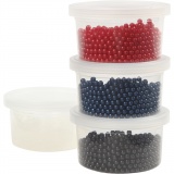 Pearl Clay® , Schwarz, Blau, Rot, 1 Set, 3x25+38 g