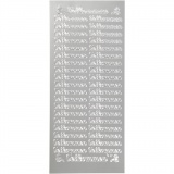 Sticker, Blatt 10x23 cm, Silber, 1 Bl.