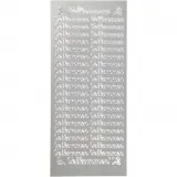 Sticker, Blatt 10x23 cm, Silber, 1 Bl.