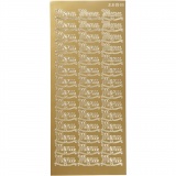 Sticker, Blatt 10x23 cm, Gold, 1 Bl.